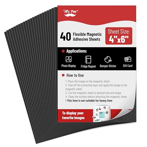 Mr. Pen- Adhesive Magnetic Sheets, 4' x 6', 40 Pack,...