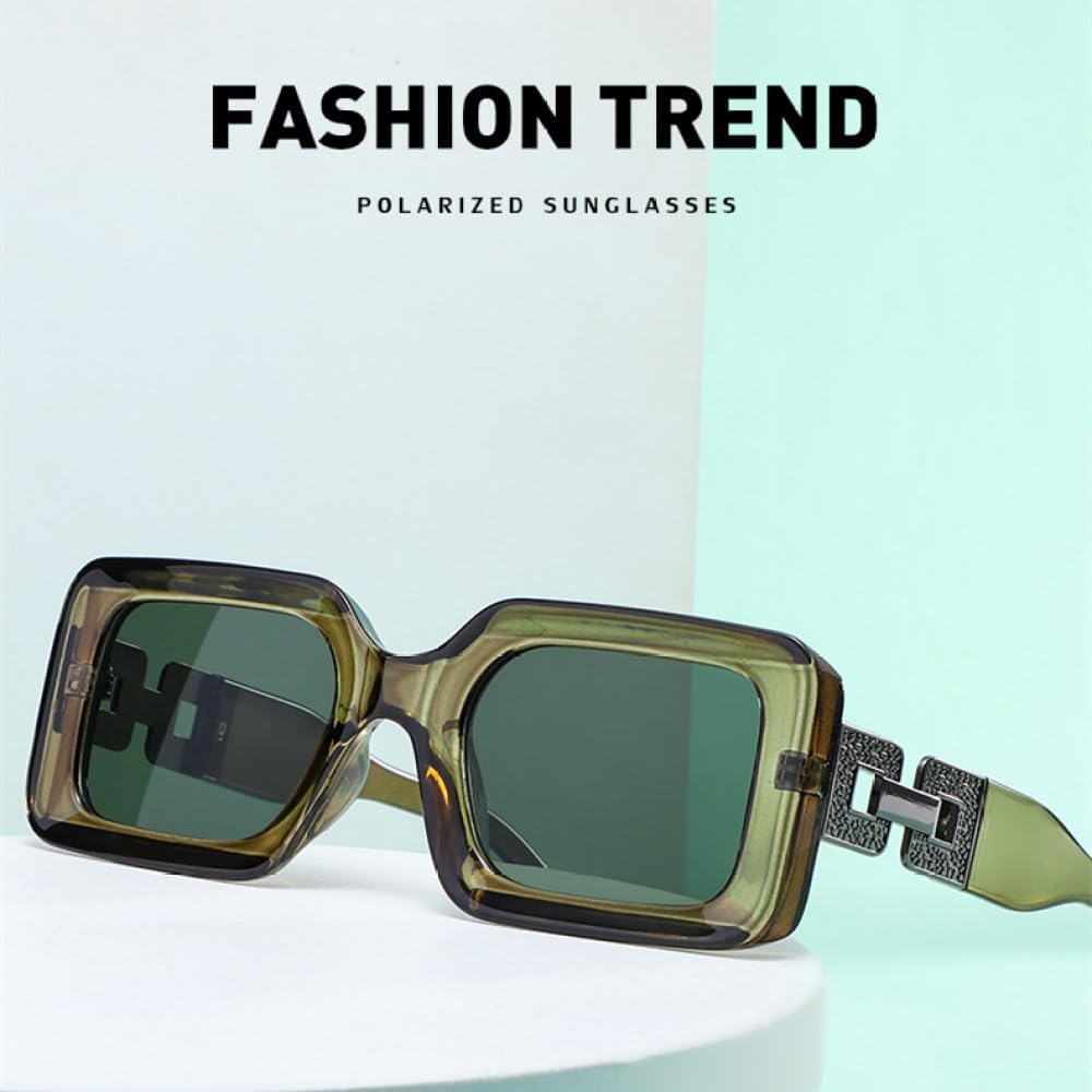 MUTYNE Women's Fashion Sunglasses Small Square Frame Hollow Wide Leg Men's Punk Style Sun Glasses
