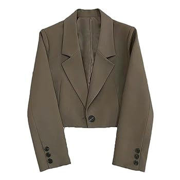 Amazon.com: BoShiNuo women Black Cropped Blazers Woman Trend