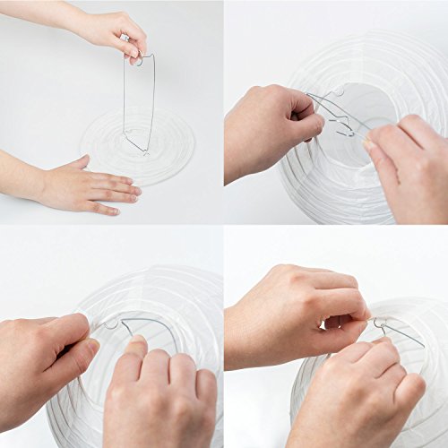 Wyzworks Round Paper Lanterns 10 Pack (White, 16") - Hanging Paper Lanterns Lamp For Wedding, Birthday, Party And Home Decorations With 8", 10", 12", 16" Option #TOP5