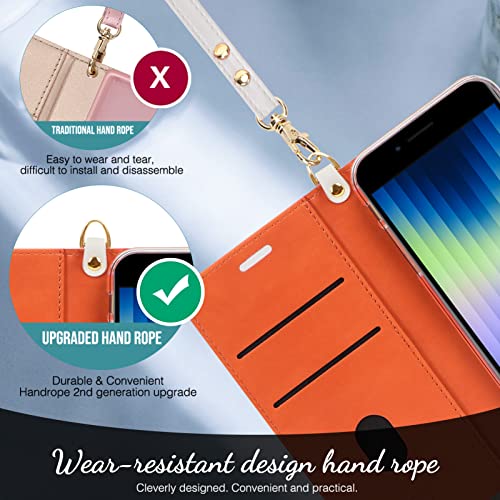 Fyy Designed For Iphone Se Case 2022 (3Rd Gen) / Iphone Se Case 2020 (2Nd Gen) / Iphone 7 Case/Iphone 8 Case, Luxury Pu Leather Wallet Phone Case With Card Holder Flip Kickstand Cover Spring #TOP5