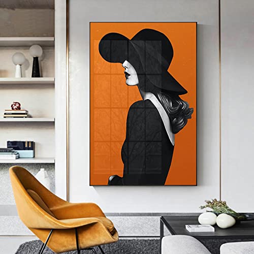 Peinture pour salon tableaux dames portrait affiche moderne deco grand format 70x100