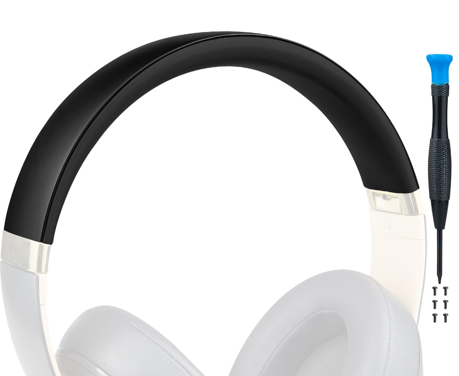 SOULWIT Top+Bottom Headband Cover Kit for Beats Studio 3 & Studio 2 Wired & Wireless Headphones, Replacement Headstrap Pad Repair Part with Durable Silicone and Plastic – Studio3 Matte Black