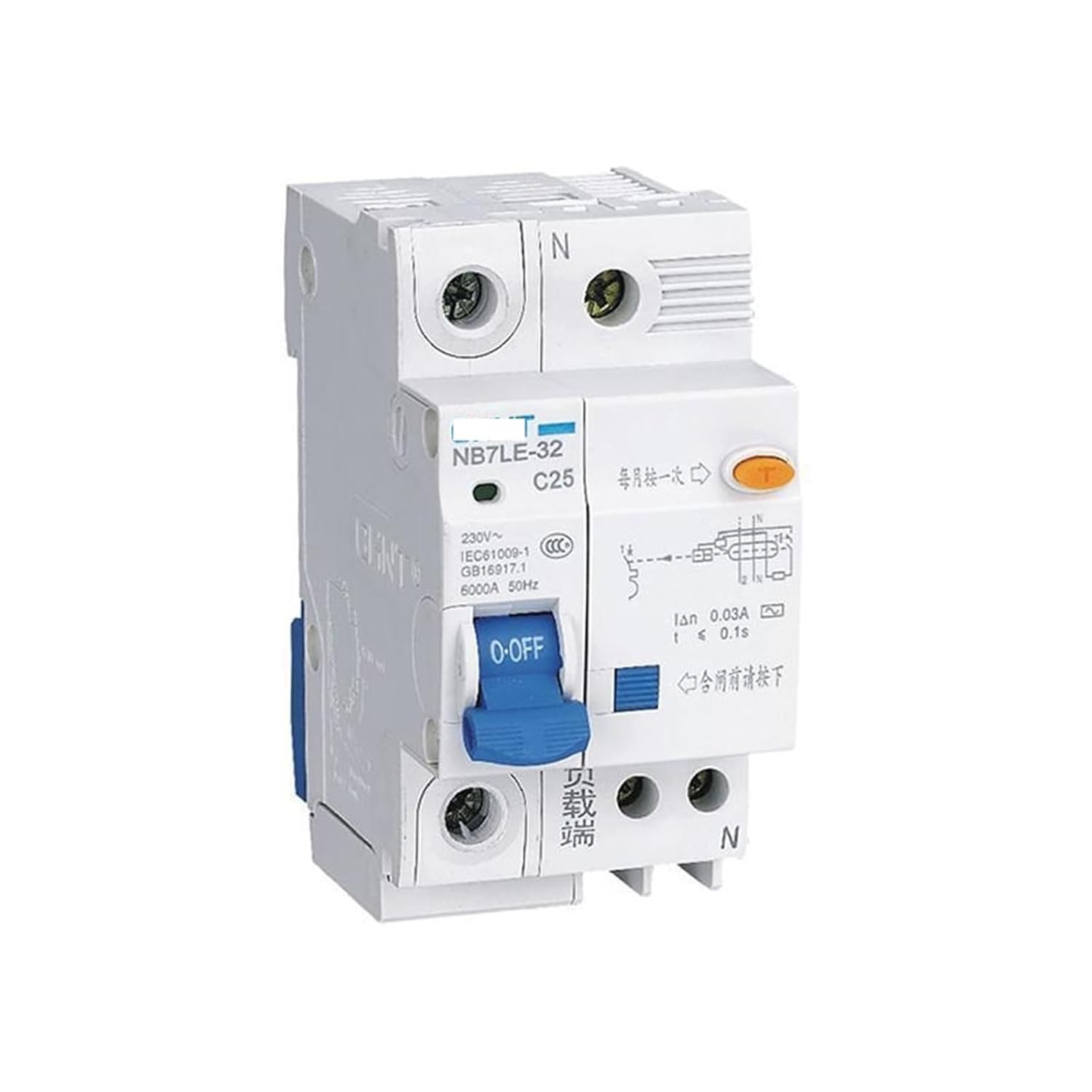 Electrical 7LE-32 Residual Current Operated Circuit Breaker 7LE-32 1P+N C20 100mA
