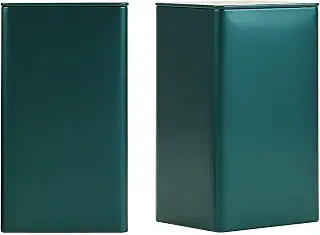Tianhui Storage Cube Tin Can Square Empty Metal Box Container Small Steel Canister for Treats, Gifts, Favors, Loose Tea, Coffee and Crafts (2*Large (3.35x3.35x6), Emerald Green)