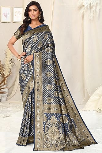 Image of MIRCHI FASHION Women Saree | Jacquard Banarasi Silk Woven Ethnic Motif Office Wear Sari
