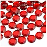 The Crafts Outlet 144-Piece Flatback Round Rhinestones, 12mm, Ruby Red
