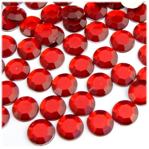 The Crafts Outlet 144pc Rhinestones Round 12mm - Flatback Ruby Red RED