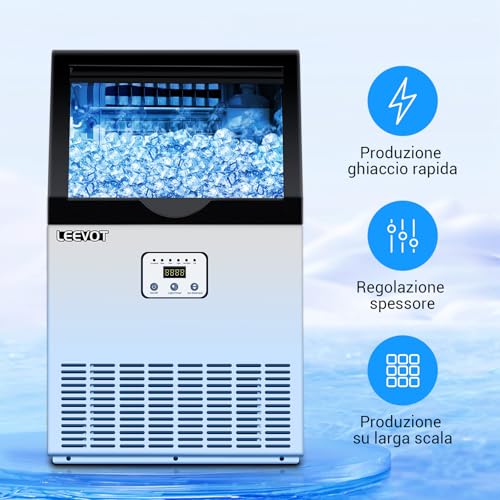 LEEVOT Professionelle Eiswürfelmaschine (27 kg)