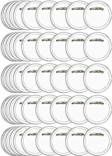 BUYGOO 50Pcs 2.4 inch Acrylic Design Button Badge Clear Button Pin Badges Kit for DIY Crafts and Children's Paper Craft Activities and More