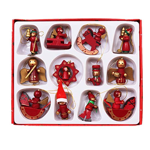 Adornos Navideños De Invierno - Adornos De Papá Noel En, Decoraciones Colgantes | 12 Piezas Perfectas para Embellecer Árboles De Navidad, Ideal para Usar En El Hogar, Tiendas Y Centros Comerciales