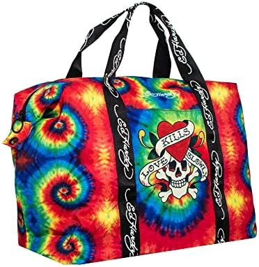 Ed Hardy Unisex Geisha Tatoo Print Nylon Weekender Duffle Bag With
