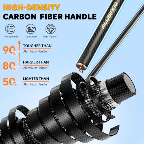 PLUSINNO Floating Fishing Net with Telescoping Handle, Carbon Fiber Ultralight Long Fish Net, Collapsible Landing Net 7.86Ft, Fishing Gear Kayak Accessories for Bass Trout Salmon by PLUSINNO - Image 2