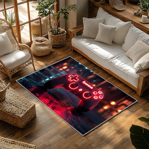 Tapis manette de jeu 120x160cm pour ambiance salon geek - 5