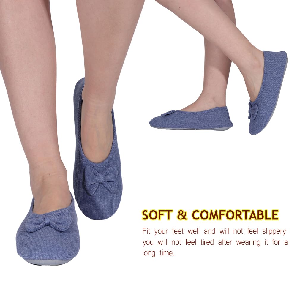 Urbancolor Pantuflas de bailarina de espuma viscoelástica lavables para mujer, ligeras, de tela de rizo, diseño de tacón elástico