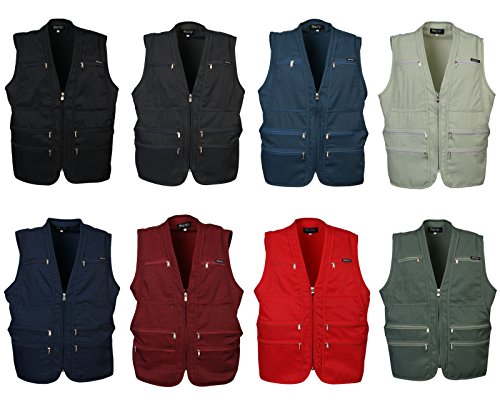 Image of Men's 9 Pockets Work Utility Vest Military Photo Safari Travel Vest Workwear Jacket