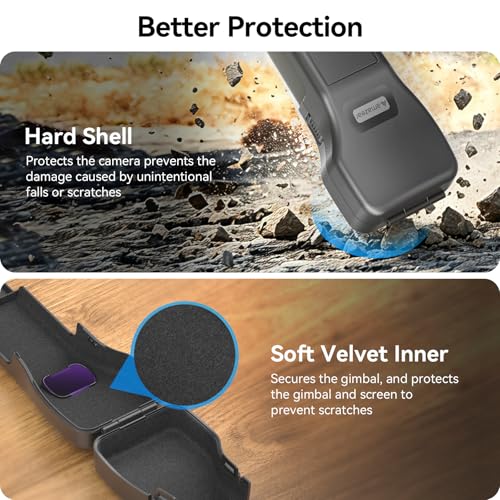 Image of AMAZEAR Gimbal Screen Protective Cover for DJI OSMO Pocket 4 /3 /Xtra Muse, Pocket4 Accessories Portable Lens Cap Hard Case with Soft Lining for Carry /Protection /Storage, Quick Open /Close, Black