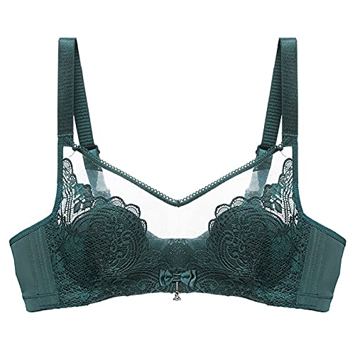 Soutien-gorge push-up avec armatures en dentelle verte WENJUN 75E