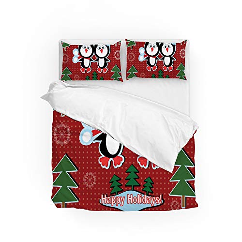 Housse de couette King lapin et fleurs avec 2 taies d'oreiller - 2