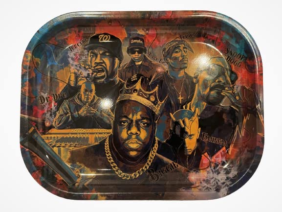 Dr Smokes Greatest Rappers Cigarette Metal Rolling Tray 7'' x 5.5''