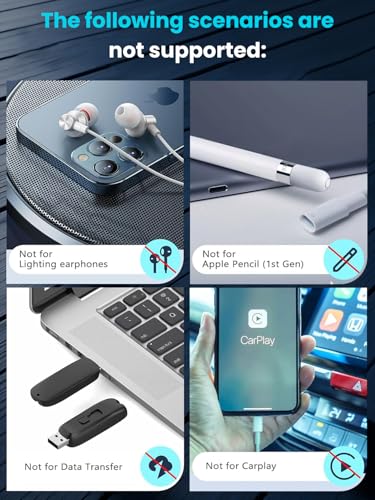 Image of Verilux 2Pcs Lighting to Type C Converter, 10W Type C to Lighting Connector for Lavalier Mic Receiver, Sound Card and OTG Fit for iPhone 17 /16 /15 Series, iPad Pro /Air, Not for Headphone and Data