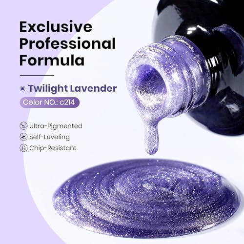 Image of Beetles Purple Cat Eye Gel Polish, 15ML Purple Cat Eye Glitter Gel Polish with Magnet Soak Off UV Shimmer Velvet Gel Twilight Lavender Series French Nail Art Design Manicure Gifts for Women
