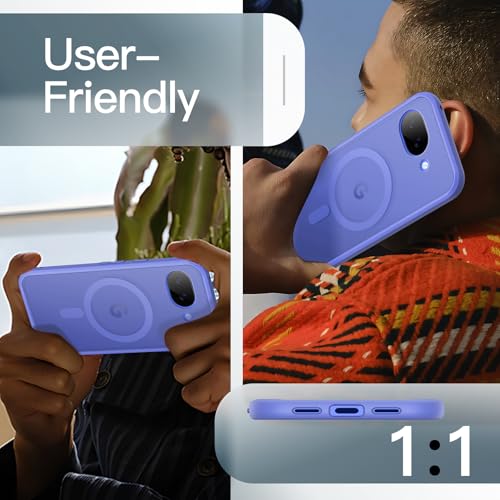 Image of JETech Magnetic Cover Case for Google Pixel 10a, Compatible with MagSafe, Translucent Matte Back Shockproof Phone Cover (Lavender)
