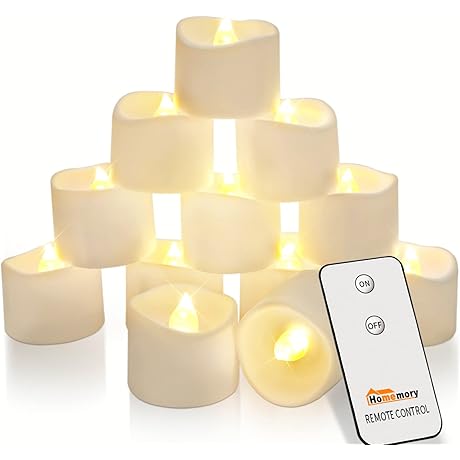 Homemory Remote Operated Flameless LED Battery Operated Tea Light Candles