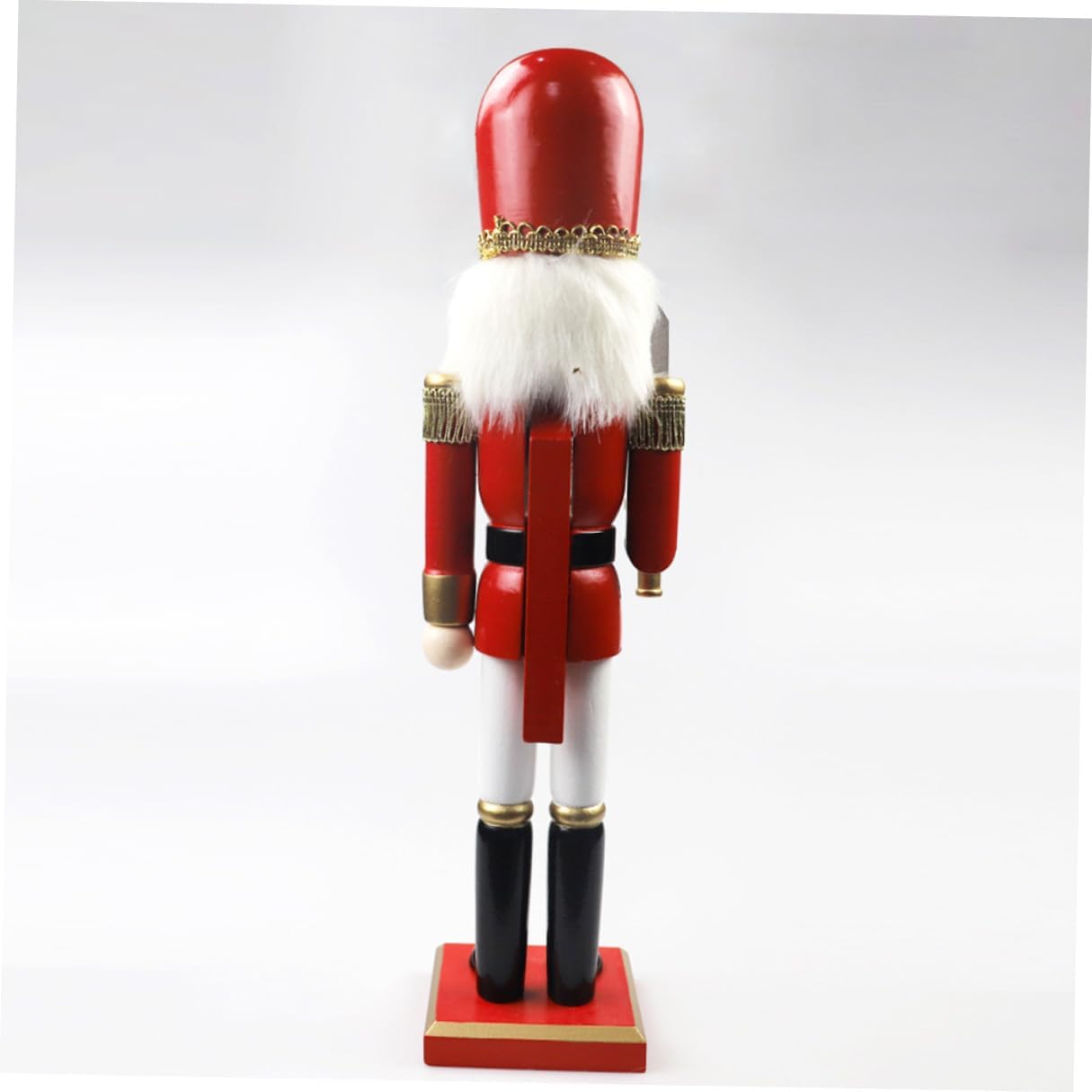 YARNOW Wooden Nutcracker Decoration 39.5cm Christmas Tabletop Ornament Red White Gold King Soldier Figurine Holiday Desktop Nutcrackers Craft