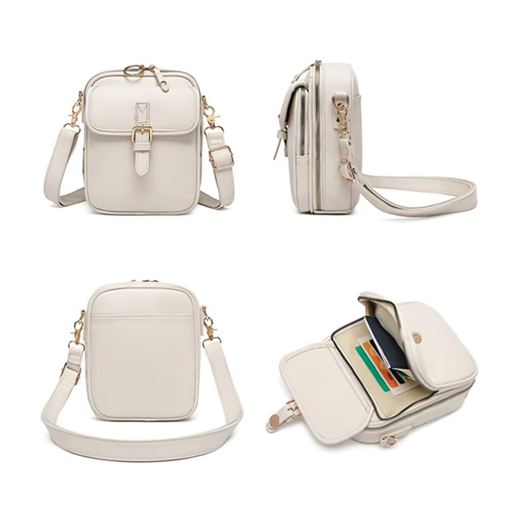Bolsos cruzados de piel sintética para mujer, Bolso bandolera antirrobo, Bolso de hombro ajustable
