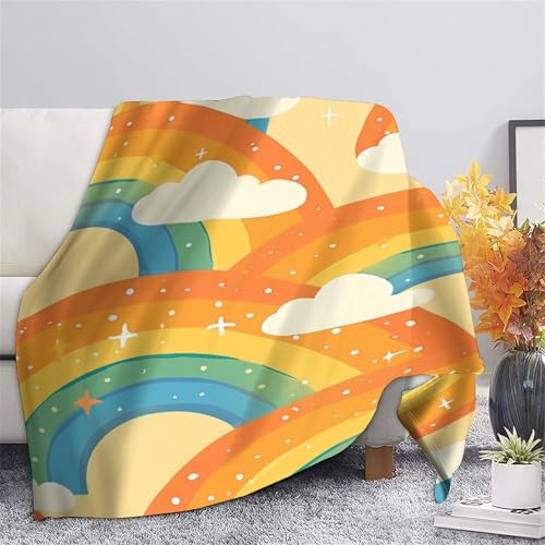 Couverture arc-en-ciel plaid douillet cadeau idéal filles et garçons