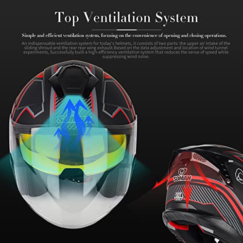 Moto Open Face Casco ECE Approvato - Soman Casco