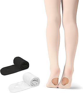 Girls Ballet Tights， Ultra Soft Dance Tights Daily Students Tights Convertible Footed Pantyhose tights 4-14Years,3 Pairs
