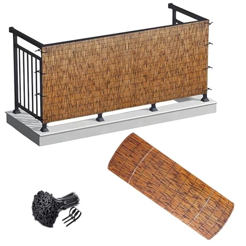 Pannelli per Recinzione da Giardino in bambù Rotoli Recinto di Privacy Recinzione Canne per Esterno Balcone Cortili Piscina Protezione dal Sole E dal Vento(61x171cm)