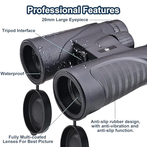 Binoculares Elevon 12x42 HD para adultos, ligeros y compactos miniatura 4