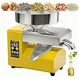flatpincololee R8S Elektrische Ölpresse 1500W aus Edelstahl | Automatische Heiß & Kalt Öl Pressmaschine | Olivenöl Presse für Nüsse, Samen, Walnüsse, Sesam | Kommerzielle & Heim Ölmaschine