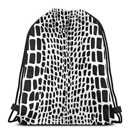 Sanme Patrón de Piel de Reptil Mochila de cordón de Lona de Serpiente de Fauna Silvestre