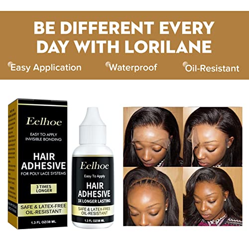 Cola de colagem para perucas de renda, Cola de peruca invisível para pele segura e suave, Adesivo de