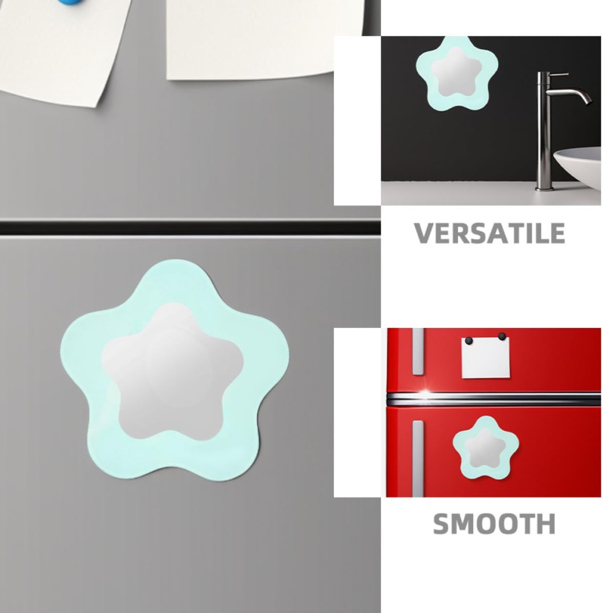 Uonlytech Acrylic Magnetic Locker Mirror Decorative Set Star Shaped 2pcs