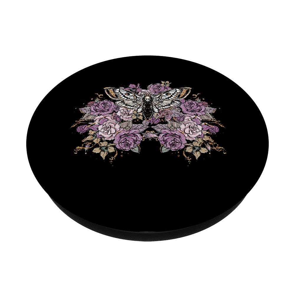 Gothic Unicorn Skull Purple Flower Floral Punk Girl Goth PopSockets Adhesive PopGrip