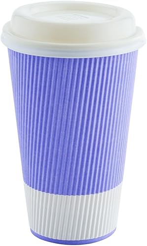 Vista 488 de Vasos de café de papel aislado de pared corrugada, 8 oz, Anaranjado