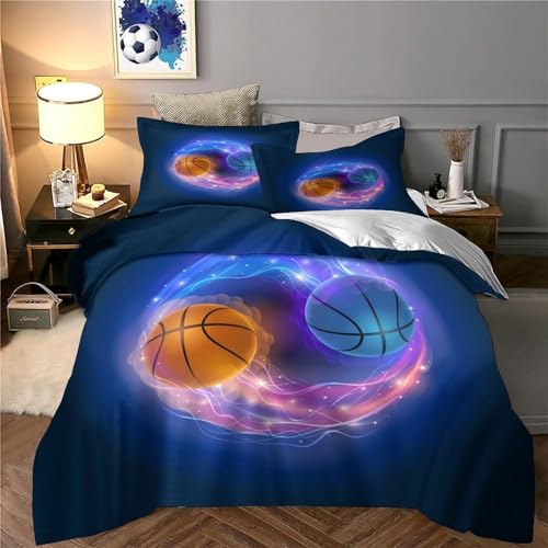 Housse de couette basketball effet 3D durable avec fermeture éclair - 6