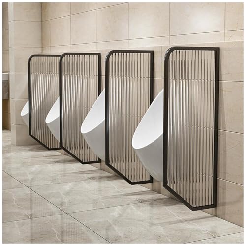 Separador de Baño, Separador de Urinario con Marco de Acero Inoxidable, Mampara de Privacidad de Vidrio Templado para Urinarios Masculinos, Separador de Pared para Baños Públicos En Hoteles