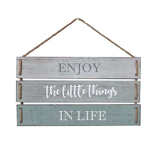 Barnyard designs enjoy the little things in life quote wall decor decorative wood plank hanging sign 17 x 1025  urban country home decor