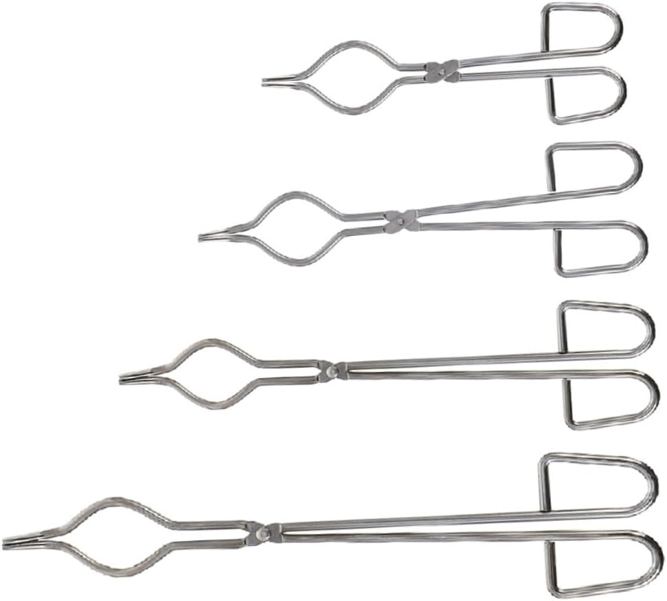 4pcs Stainless Steel Crucible Pliers Clamps Heavy Duty Beaker Test Tube Flask Clamp