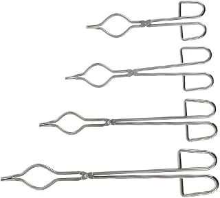 FUNOMOCYA 4pcs Stainless Steel Crucible Pliers Clamps Heavy Duty Beaker Test Tube Flask Clamp