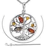 Baumkulten im Alltag: diese 925 Silber Schlangenkette von Maria-S. für Damen und Herren beherbergt ein Weltenbaum aus glänzendem 925er Sterling Silber mit Naturbernstein besetzt. In Kombination mit Bernstein entsteht eine besondere einzigartige magische Ausstrahlung. 925 Sterling Silber Kette: Robuste 925er Echtsilber Schlangenkette Kratzfest und unempfindlich. Hautverträglich garantiert nickelfrei. Nicht allergieauslösend. Der Karabinerverschluss ist robust schlicht.