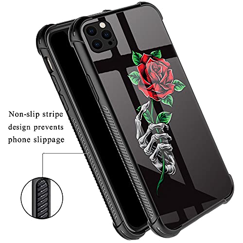 Zhegailian Iphone 13 Case,Skeleton Hand Holding Rose Iphone 13 Cases For Girls,Soft Tpu Bumper Reinforced Corners Shockproof Back Cover Case For Iphone 13(6.1 Inch) Skull #TOP3