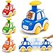 TooyBing Press and Go Car Toys for Toddlers 1-3, 4 Pack Animal Baby Car Toys for 1 2 Year Old Boy, Push Go Friction Vehicle Toys for Infants 6-9-12-18 Months, One First Birthday Gifts for Boys Girls