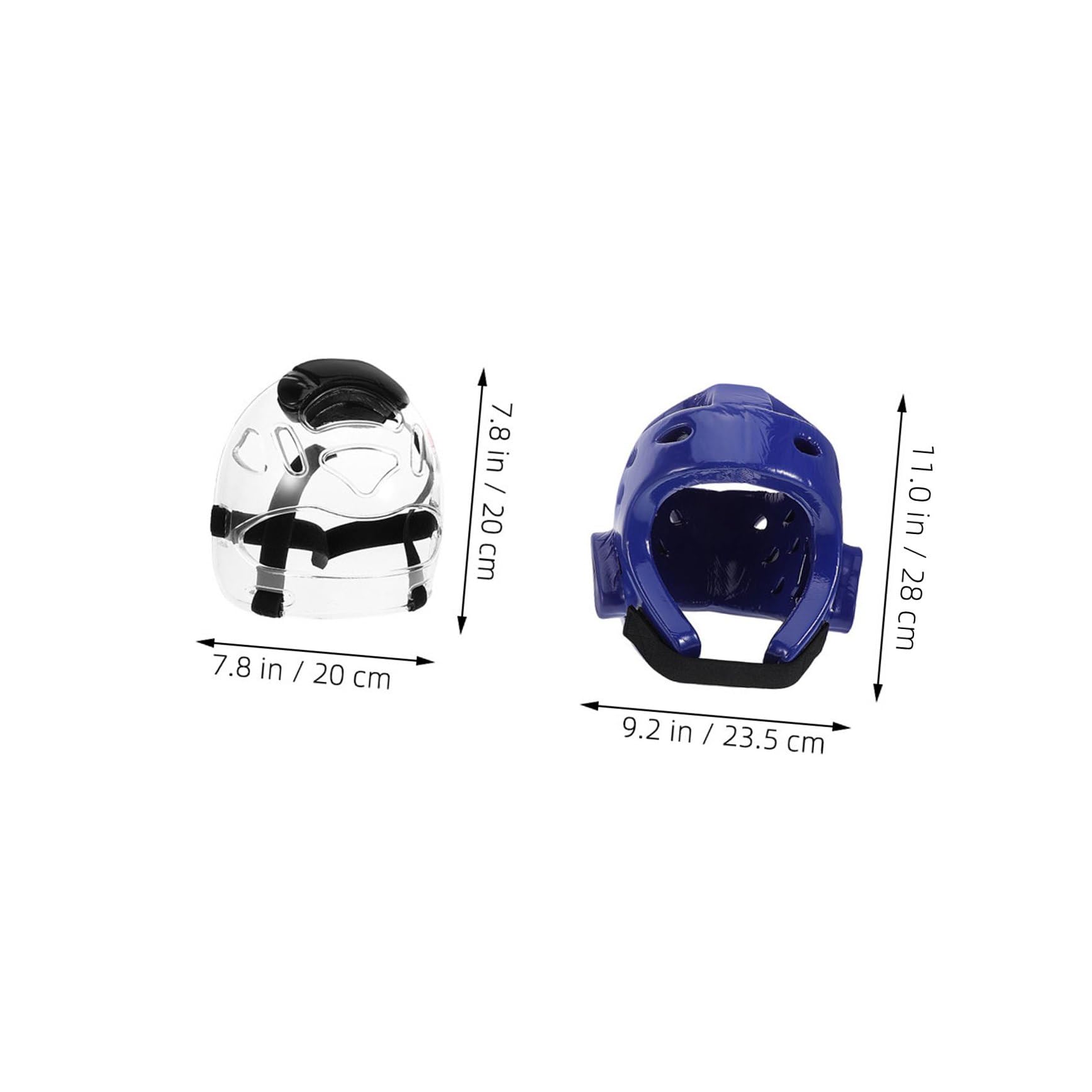 Casco Protettivo Arti Marziali Ragazzi Visiera Completa Blu | Spugna Pu Plastica, Leggero e Regolabile, per Pratica e Sport da Contatto
